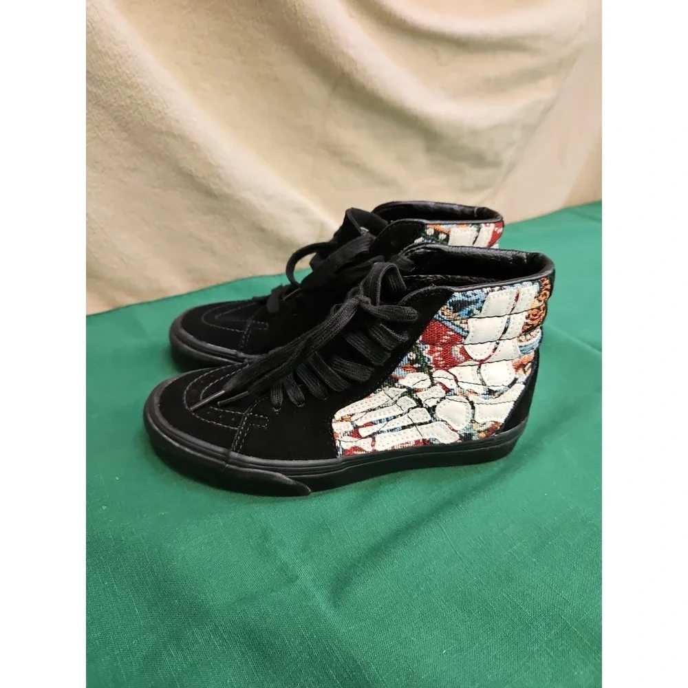 Vans OTW Sk8-Hi HAZY‎ BONES Applied 3D Black White Skate Shoes Mens Size 4 Youth
